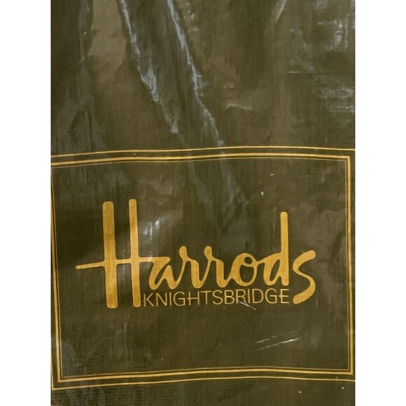 Harrods Green PVC Plastic Vinyl Tote Shopping Grocery Bag - Picture 3 of 6